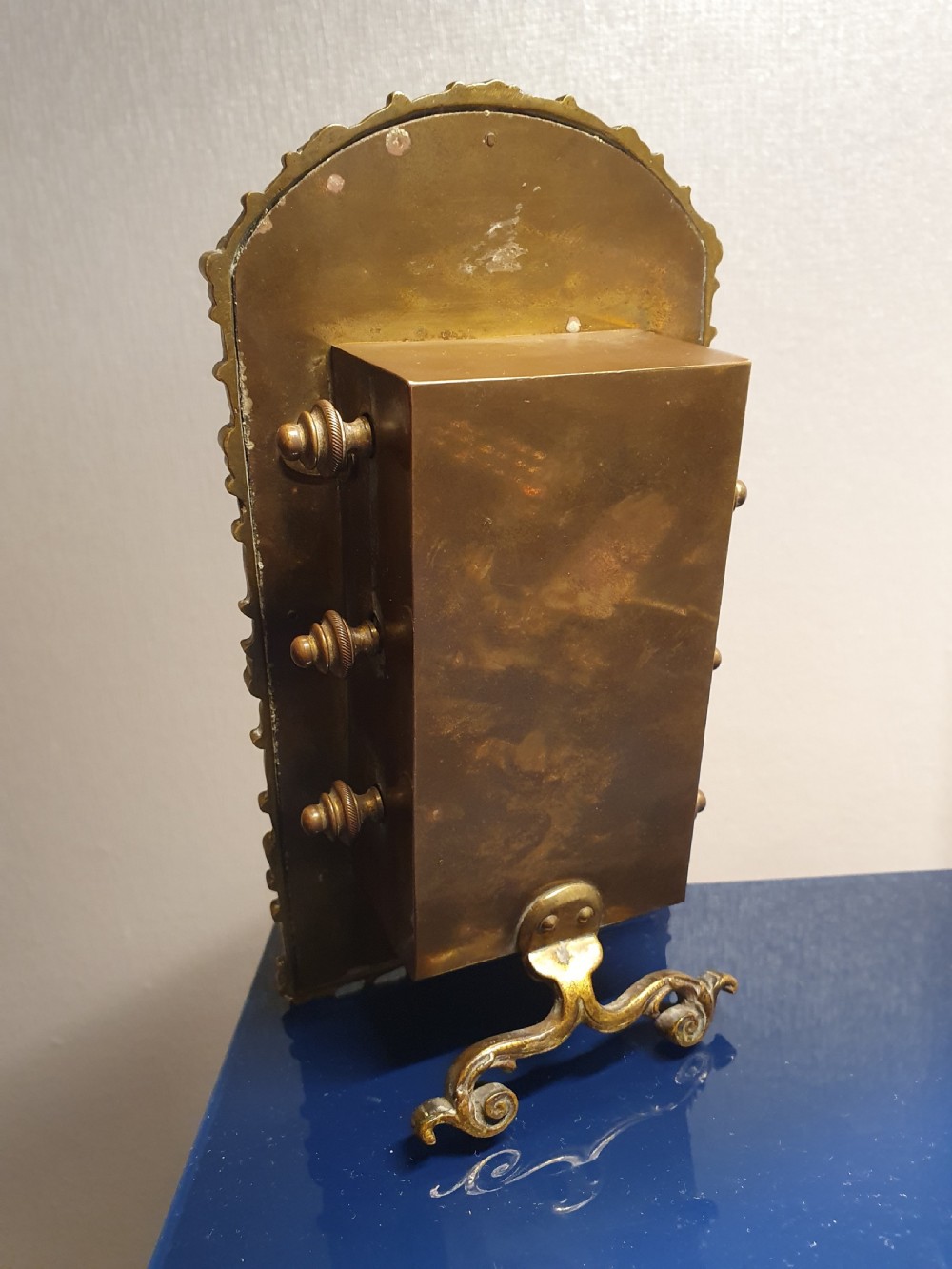 Gorgeous  French Art Nouveau Leather Gilt Brass Desk Calendar c1900 View III