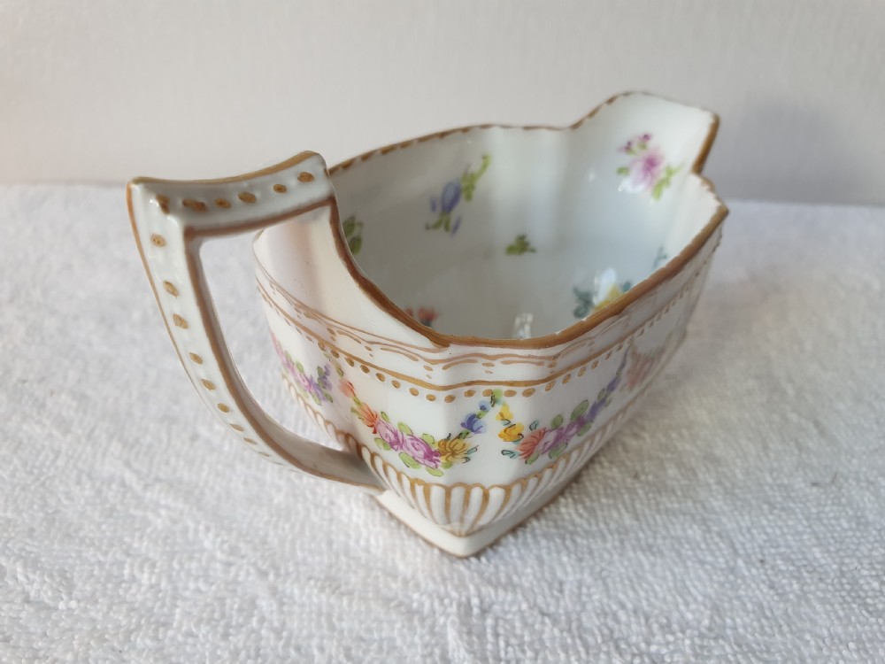 Late 19thc Dresden Florally Painted Milk Jug View IV