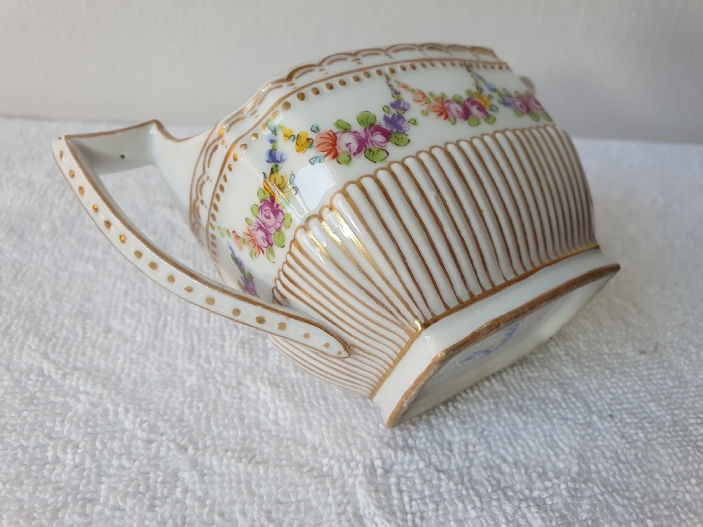 Late 19thc Dresden Florally Painted Milk Jug View V