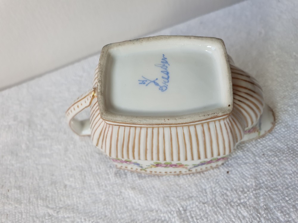 Late 19thc Dresden Florally Painted Milk Jug View VI