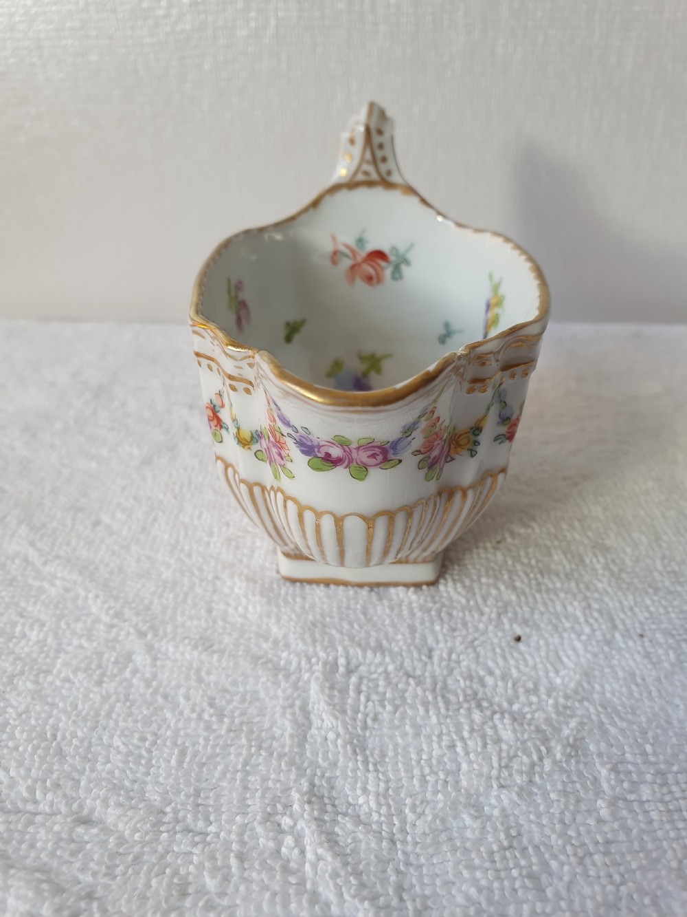 Late 19thc Dresden Florally Painted Milk Jug View VIII