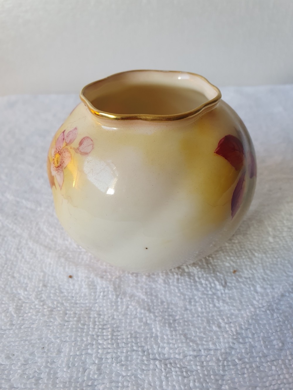 Royal Worcester Fruit Vase Signed By Kitty Blake C1930 View III