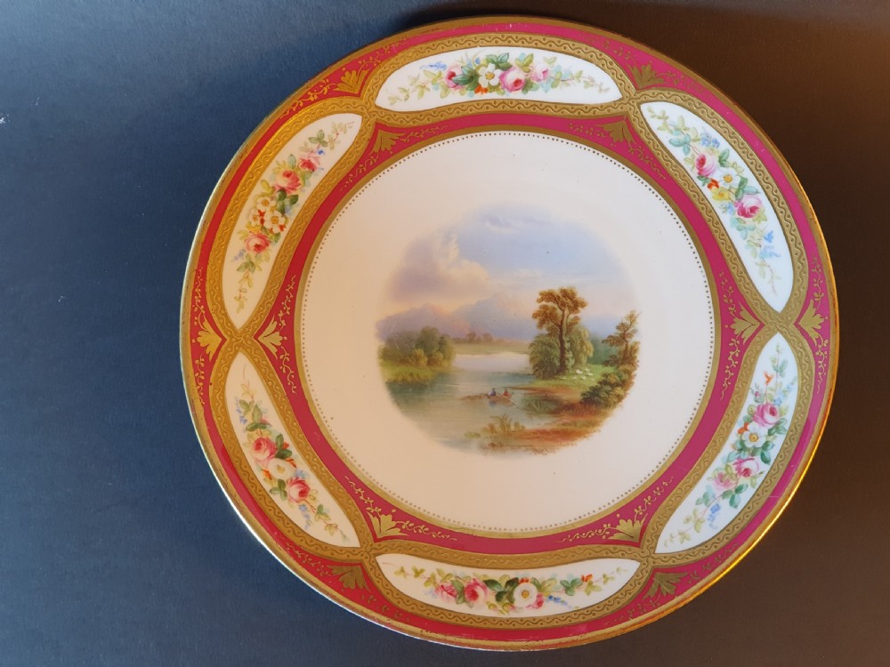 Fine R.G.Scrivener Hand Painted Cabinet Plate c1870