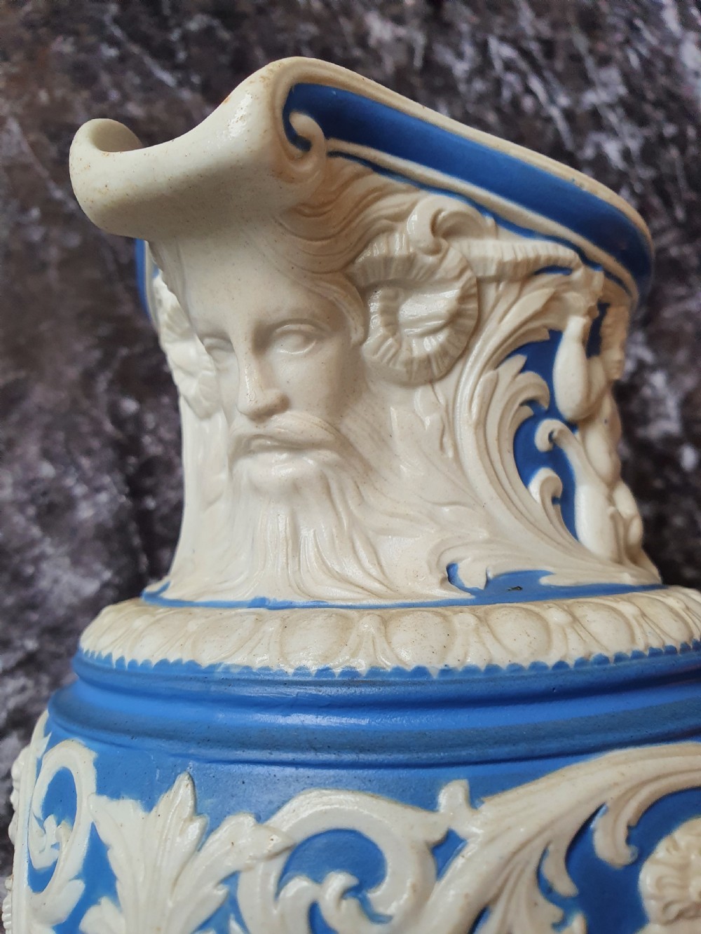 Charles Meigh Four Seasons Parian Jug c1850 View VIII