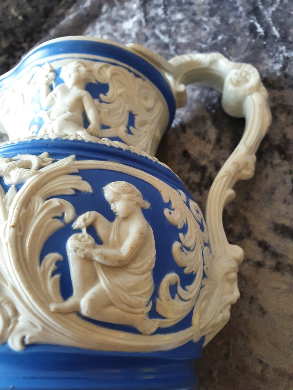 Charles Meigh Four Seasons Parian Jug c1850 View XI