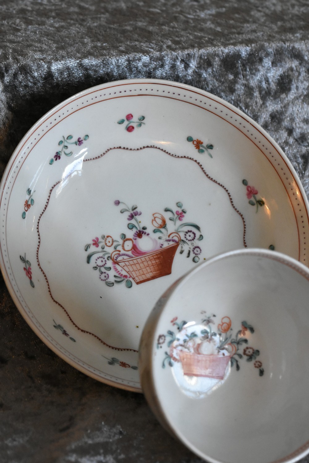 Exquisite 18th Century Tea Bowl & Saucer View II