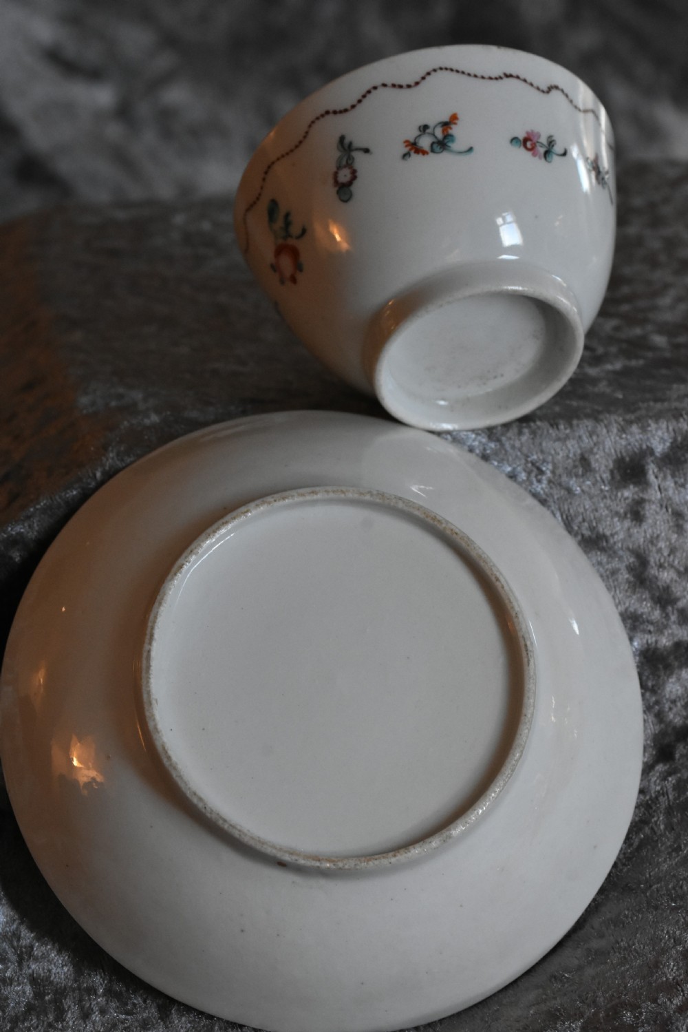 Exquisite 18th Century Tea Bowl & Saucer View IX