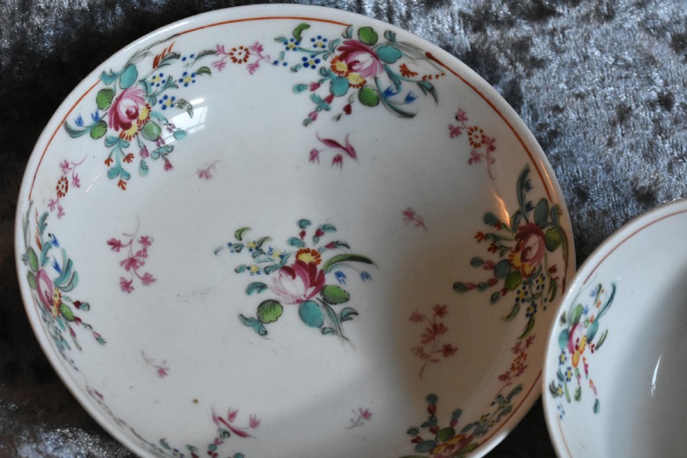 Pretty 18th Century Tea Bowl & Saucer View IV