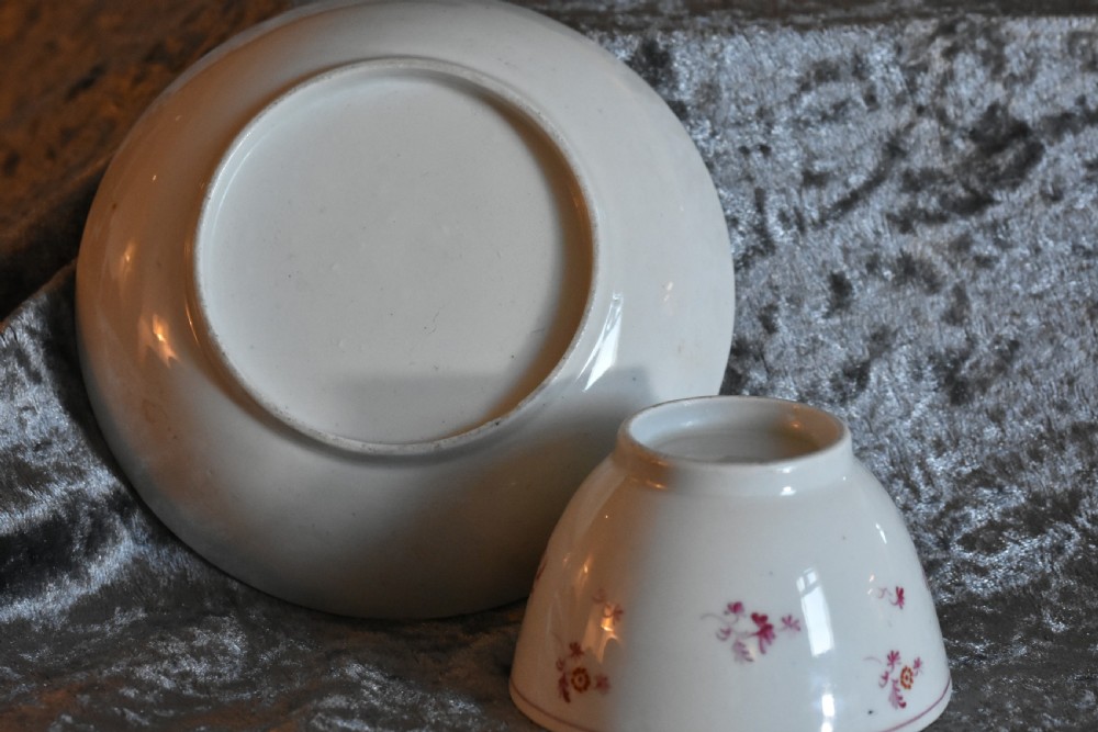 Pretty 18th Century Tea Bowl & Saucer View VI