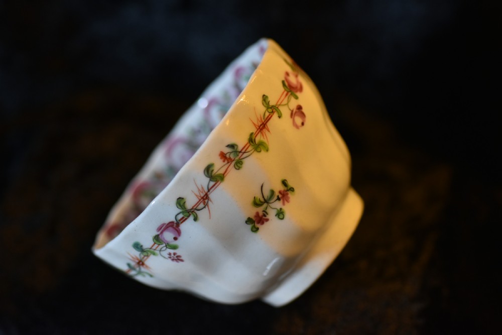 Rare Fluted 18thc Tea Bowl & Saucer View II