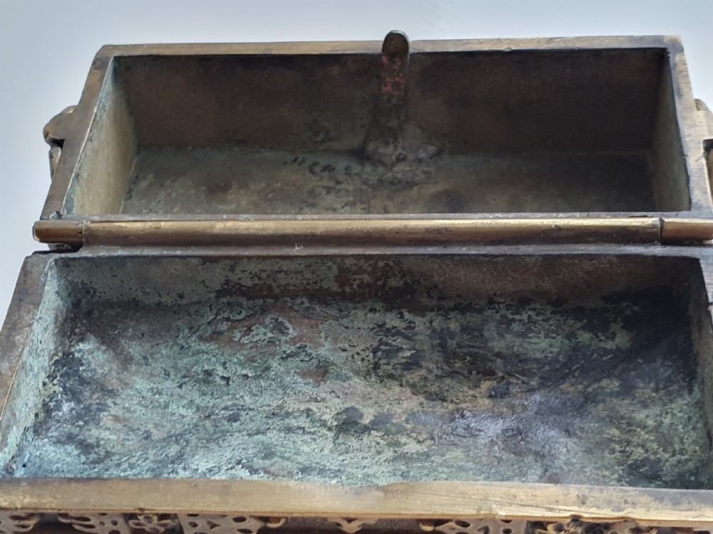 Antique ornate French Bronze casket, jewellery box, treasure chest, trinket box View VII