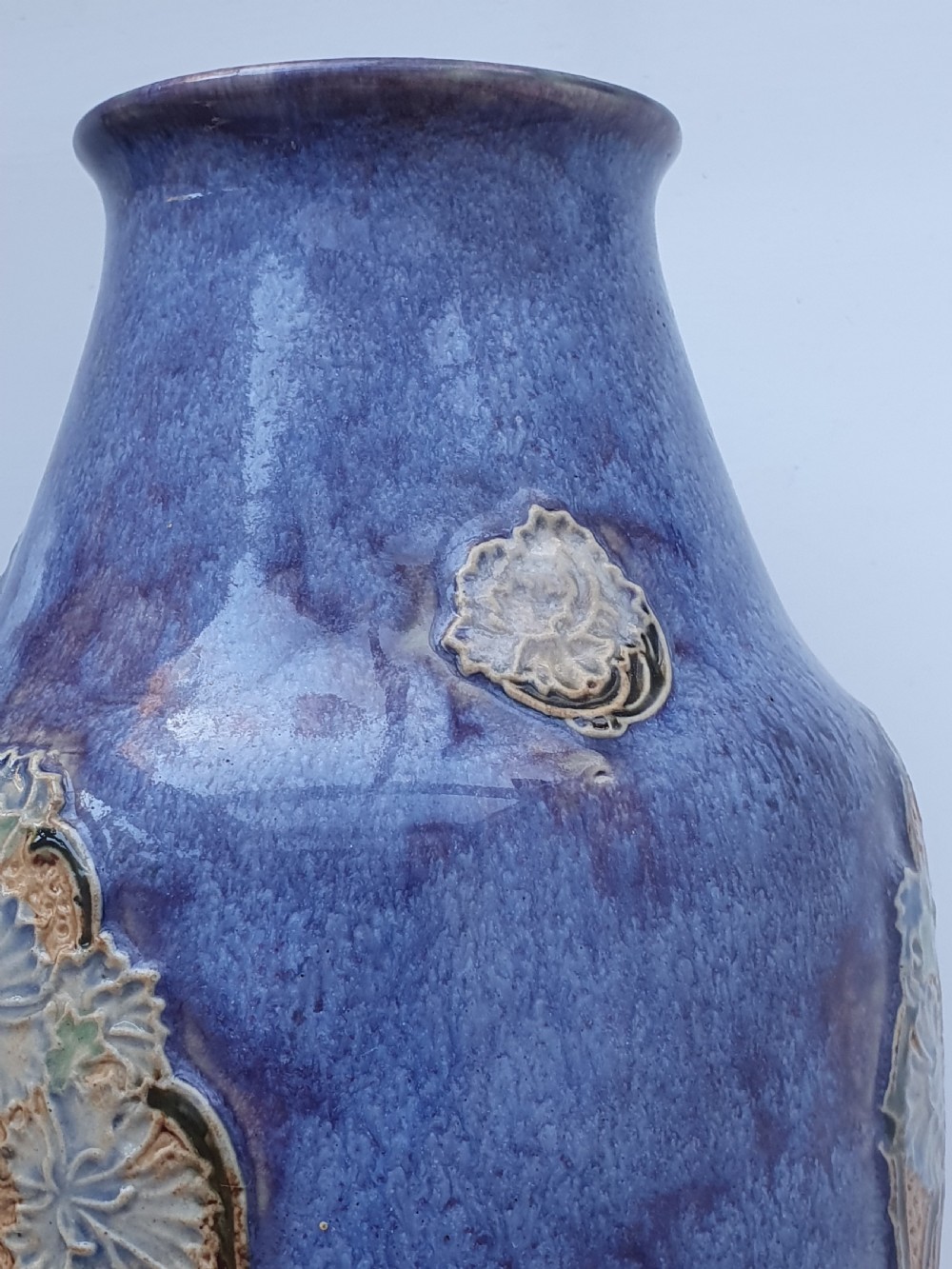 Stunning Lilac Blue Doulton Vases - Signed MB View IX