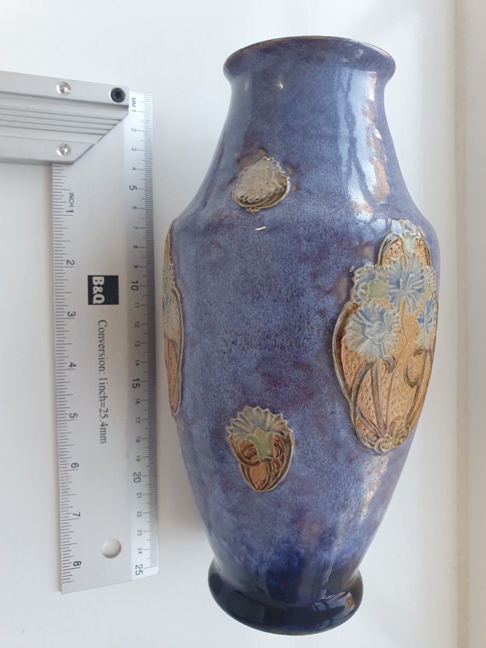 Stunning Lilac Blue Doulton Vases - Signed MB View XIII