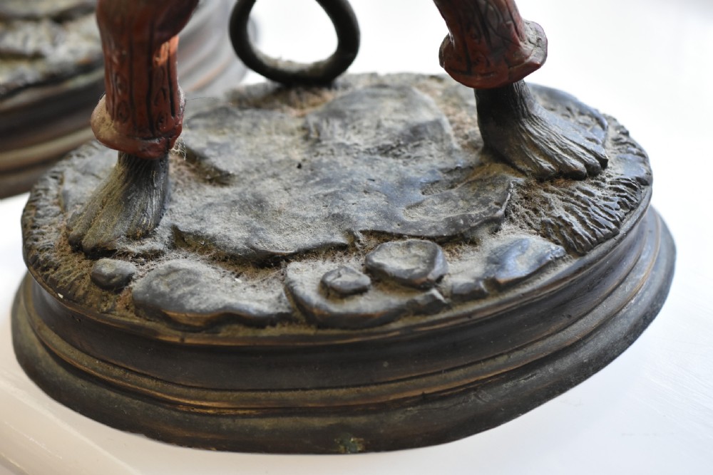 Decorative Bronze Monkey Candlesticks signed Fratin View XI