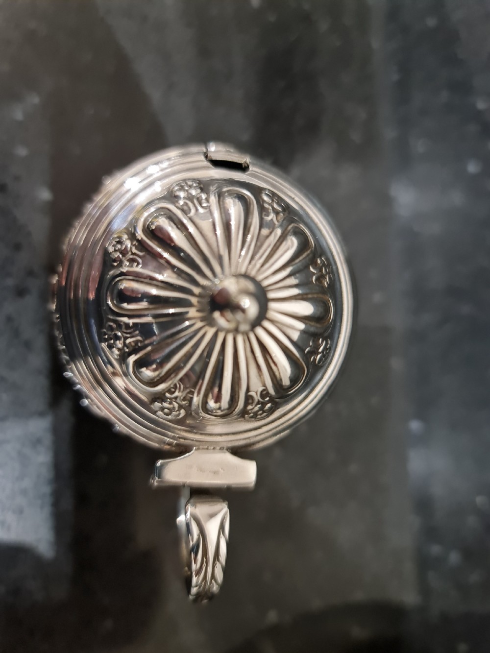 Fine Quality HM Silver Mustard Pot of excellent detail London 1899. View IX