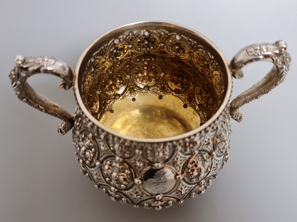 Monumental Robert Hennell HM Silver Sugar Basin 483gm  View VII