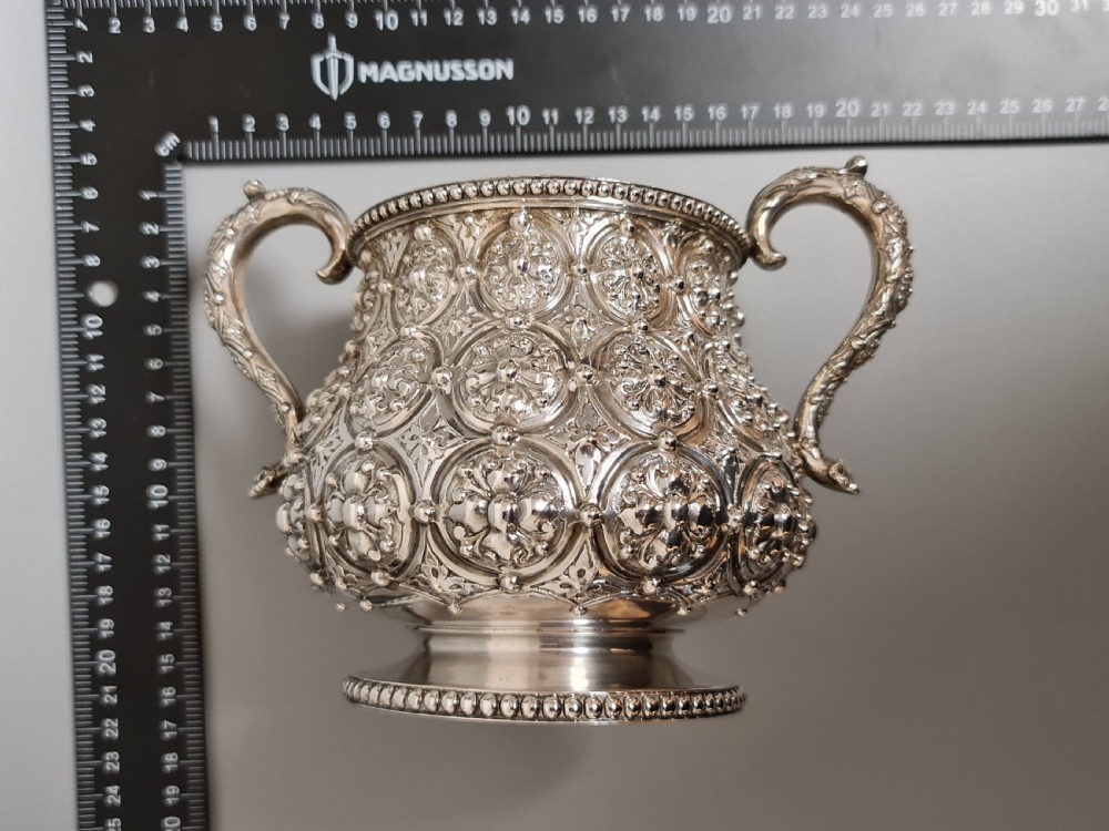 Monumental Robert Hennell HM Silver Sugar Basin 483gm  View XVI