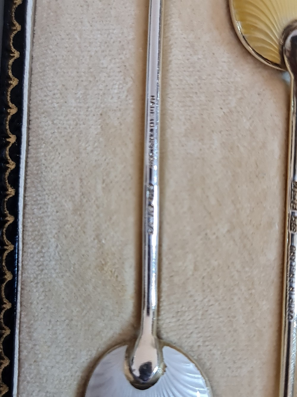Exceptional Quality HM Silver Gilt & Guilloche Enamel Coffee Spoons View V