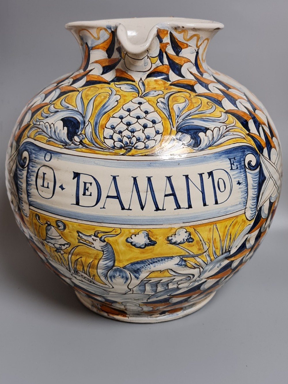 Absolutely Huge 19th Maiolica Jug 