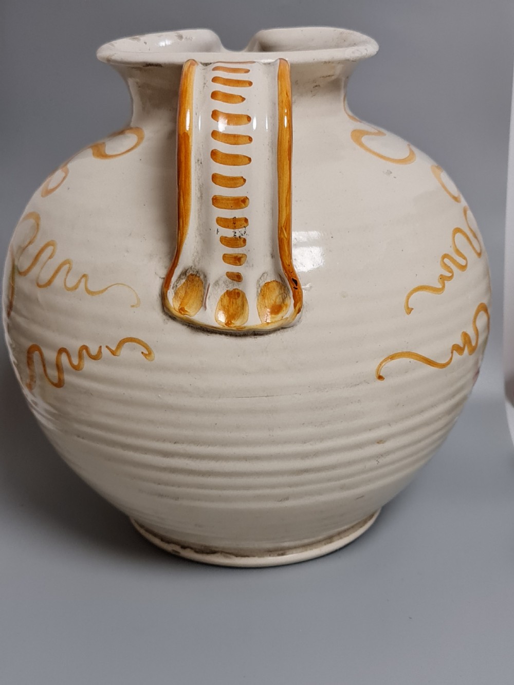 Absolutely Huge 19th Maiolica Jug  View IV