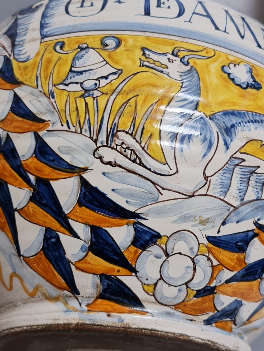 Absolutely Huge 19th Maiolica Jug  View VIII