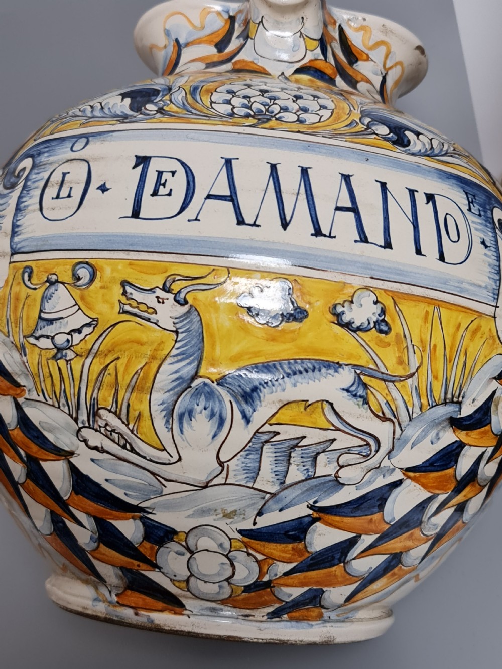 Absolutely Huge 19th Maiolica Jug  View IX