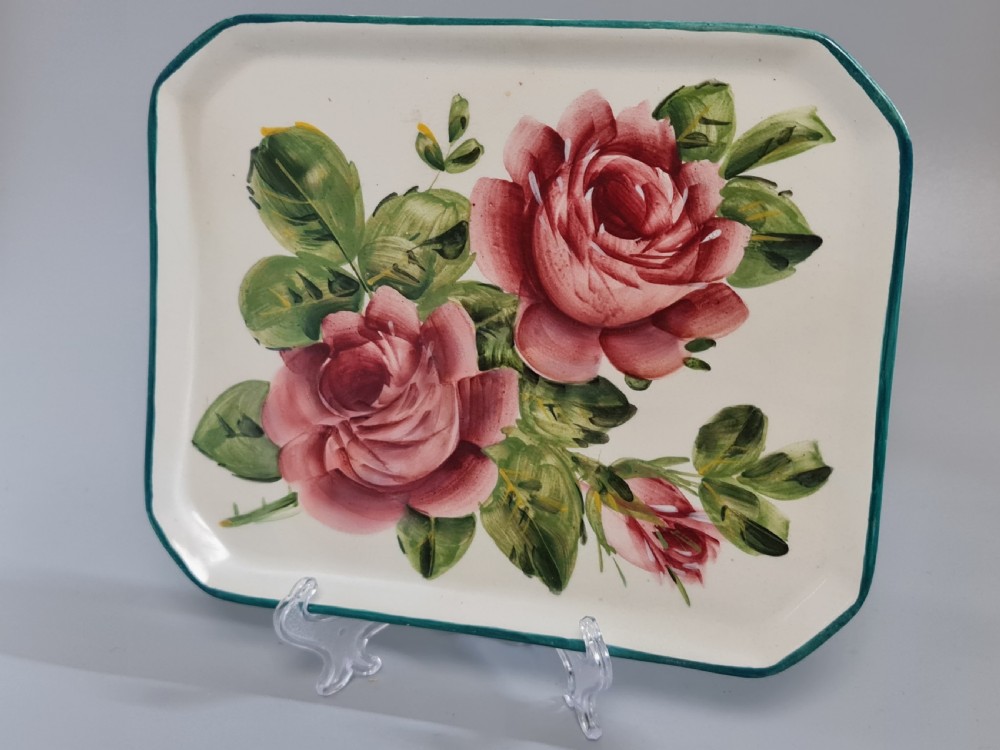 Rare Wemyss Ware 'Cabbage Roses' Comb Tray c1900