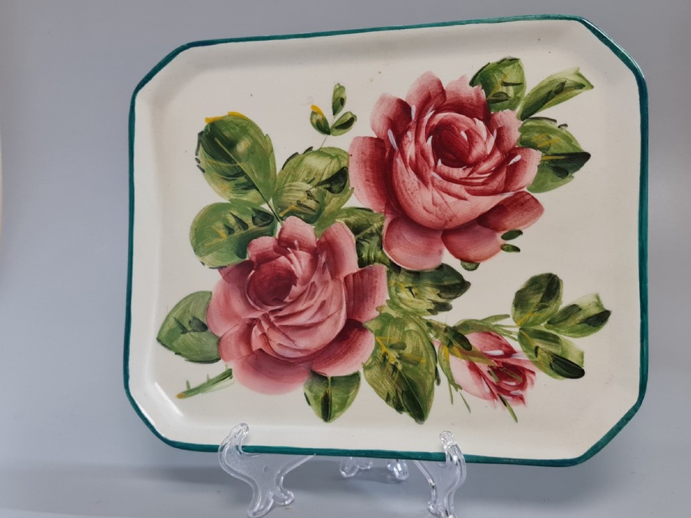 Rare Wemyss Ware 'Cabbage Roses' Comb Tray c1900 View II