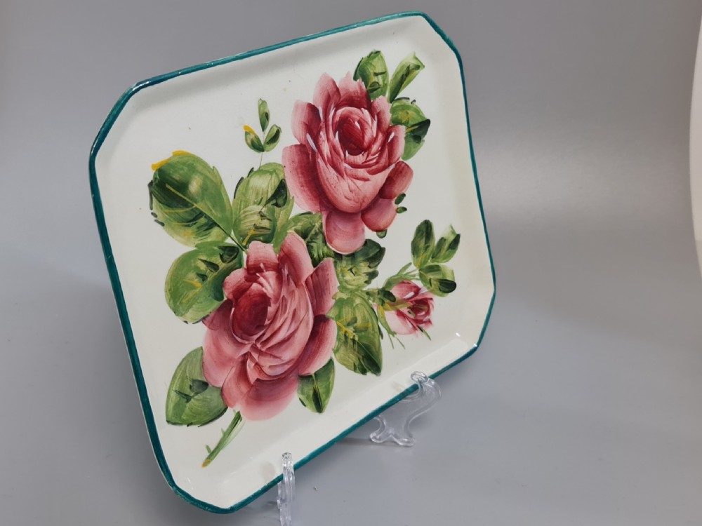 Rare Wemyss Ware 'Cabbage Roses' Comb Tray c1900 View III
