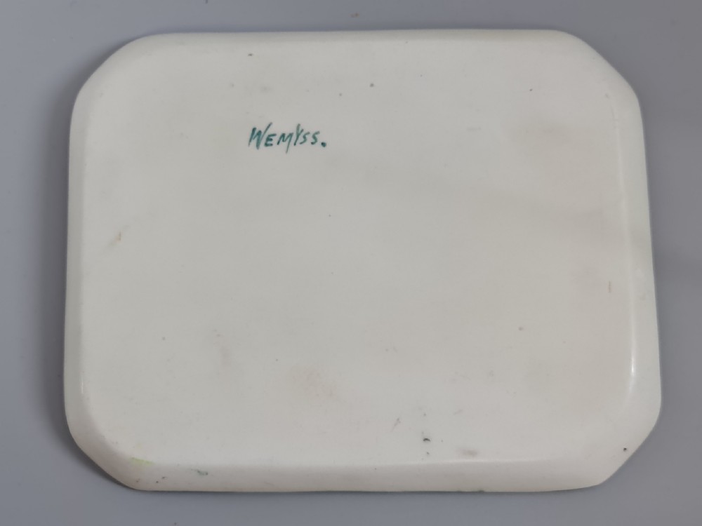 Rare Wemyss Ware 'Cabbage Roses' Comb Tray c1900 View V