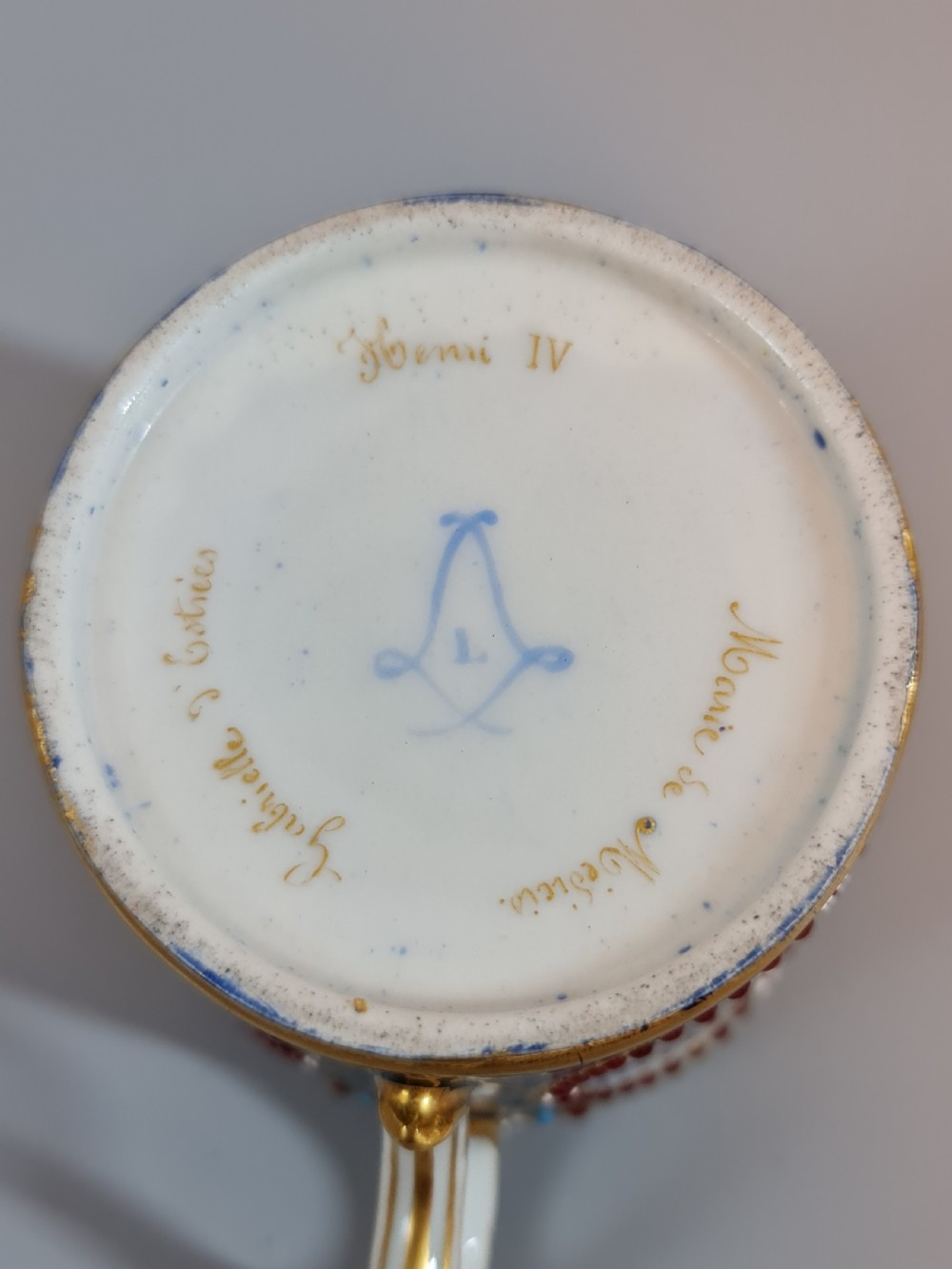 Rare Stunning Quality Early Sevres Triple Portrait Coffee Can  View IX
