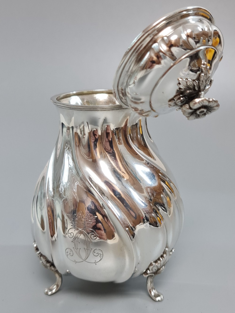 Beautiful A.Michelson Silver Tea Caddy c1900 View XI