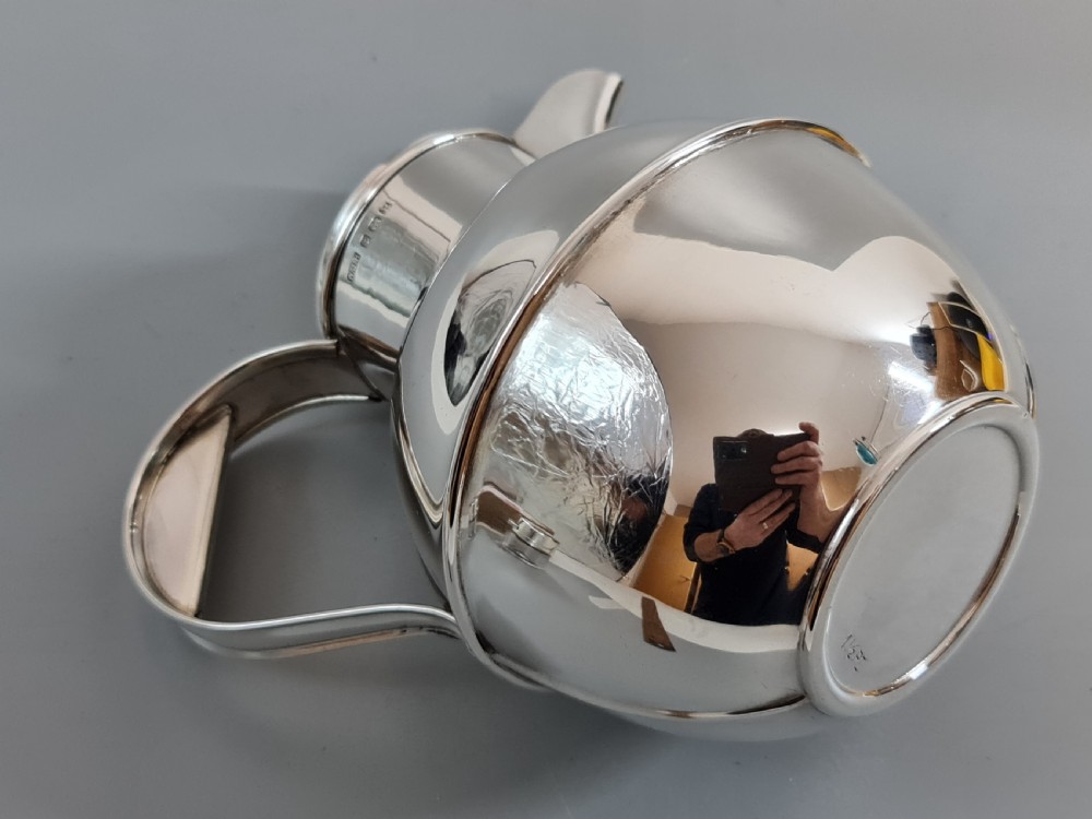 LARGE Solid Silver JERSEY STYLE MILK JUG 1939 Birmingham Sterling Cream Jug View IV