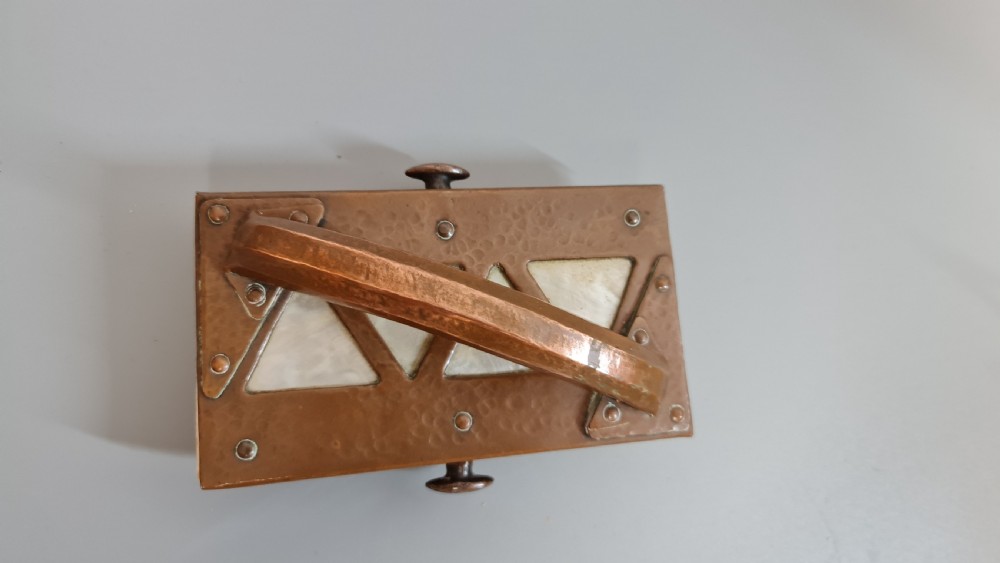Very Unusual Arts & Crafts Large Copper Blotter c1900 Penzance View II