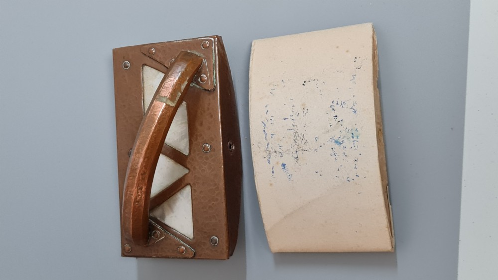 Very Unusual Arts & Crafts Large Copper Blotter c1900 Penzance View VII