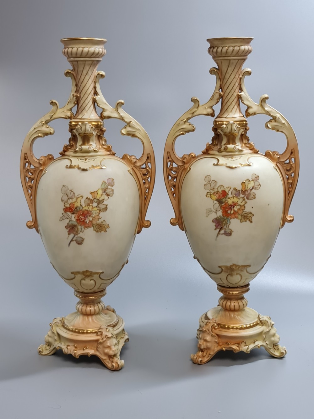 Beautiful Large (45cm) 19thc Pair of Tube Lined Continental Vases View III
