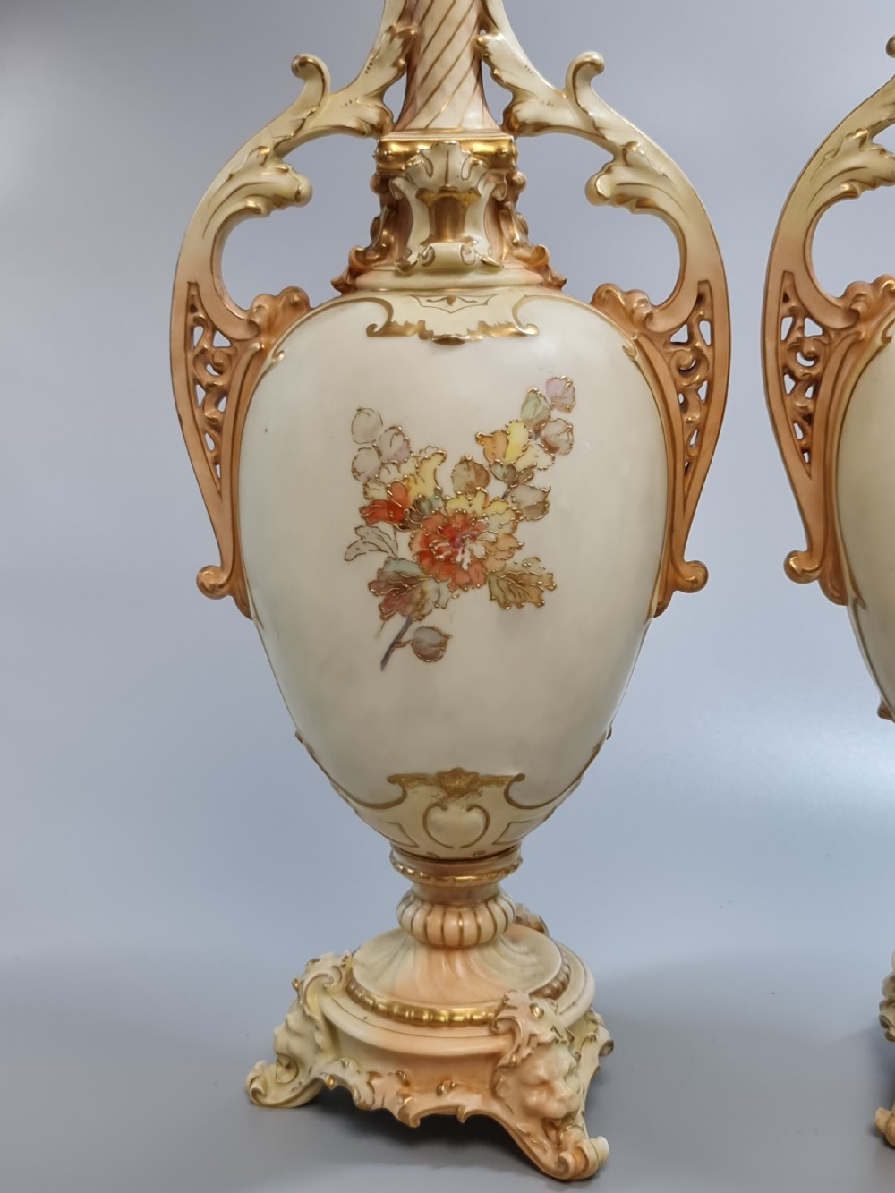 Beautiful Large (45cm) 19thc Pair of Tube Lined Continental Vases View IV