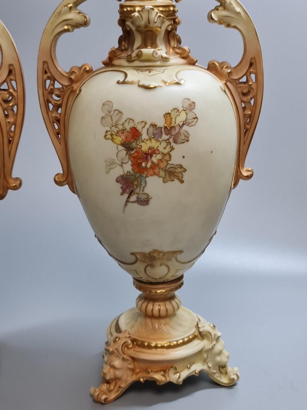 Beautiful Large (45cm) 19thc Pair of Tube Lined Continental Vases View V