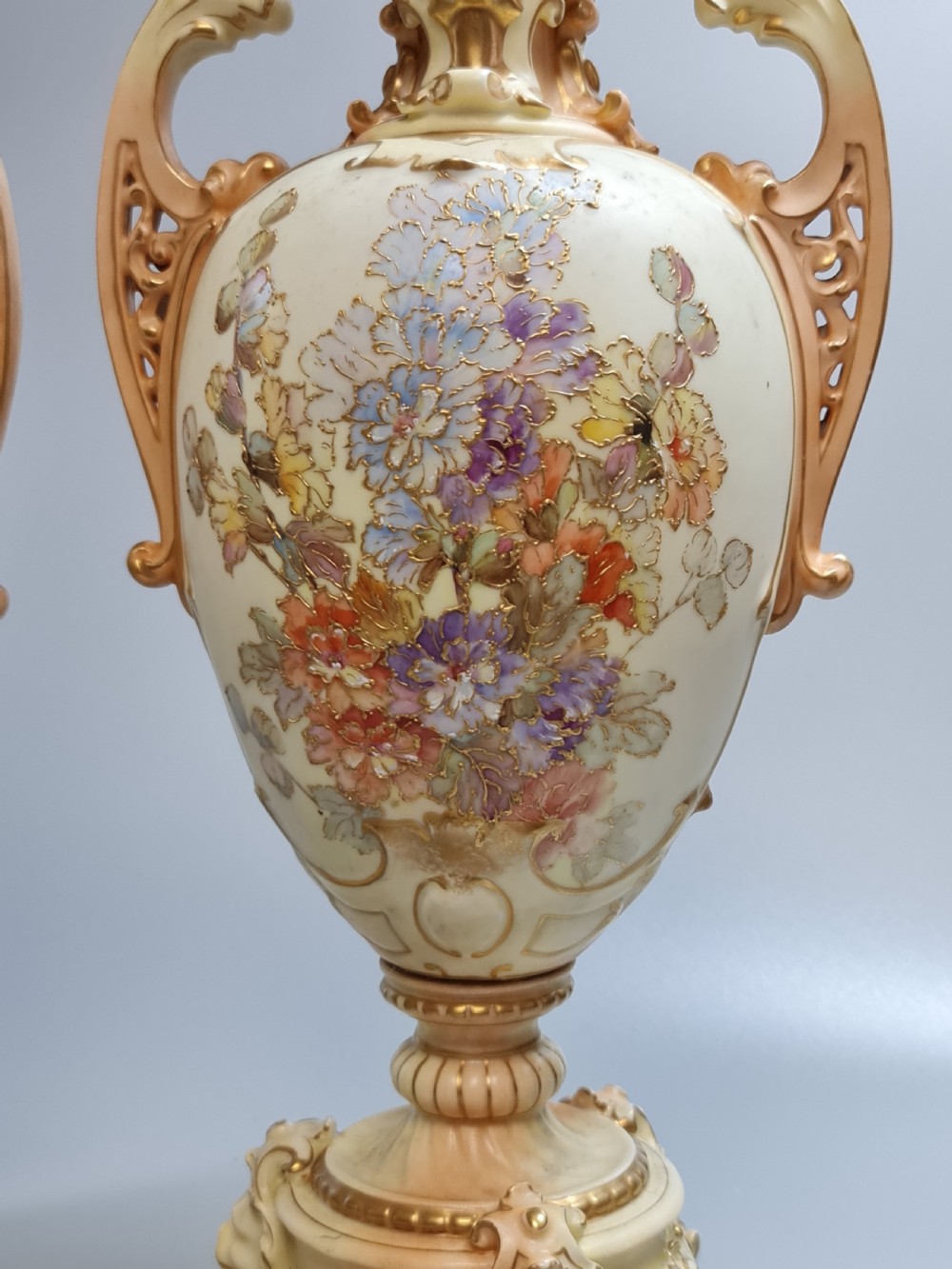 Beautiful Large (45cm) 19thc Pair of Tube Lined Continental Vases View VI