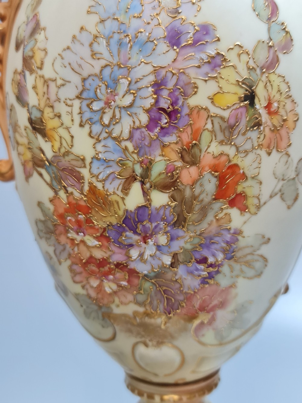 Beautiful Large (45cm) 19thc Pair of Tube Lined Continental Vases View VII