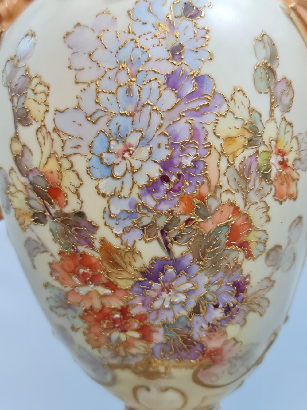 Beautiful Large (45cm) 19thc Pair of Tube Lined Continental Vases View VIII