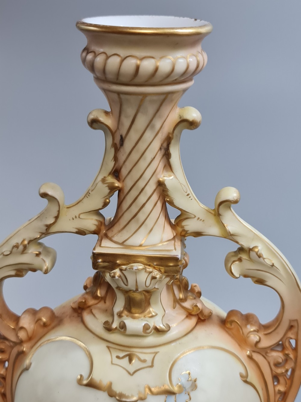 Beautiful Large (45cm) 19thc Pair of Tube Lined Continental Vases View X