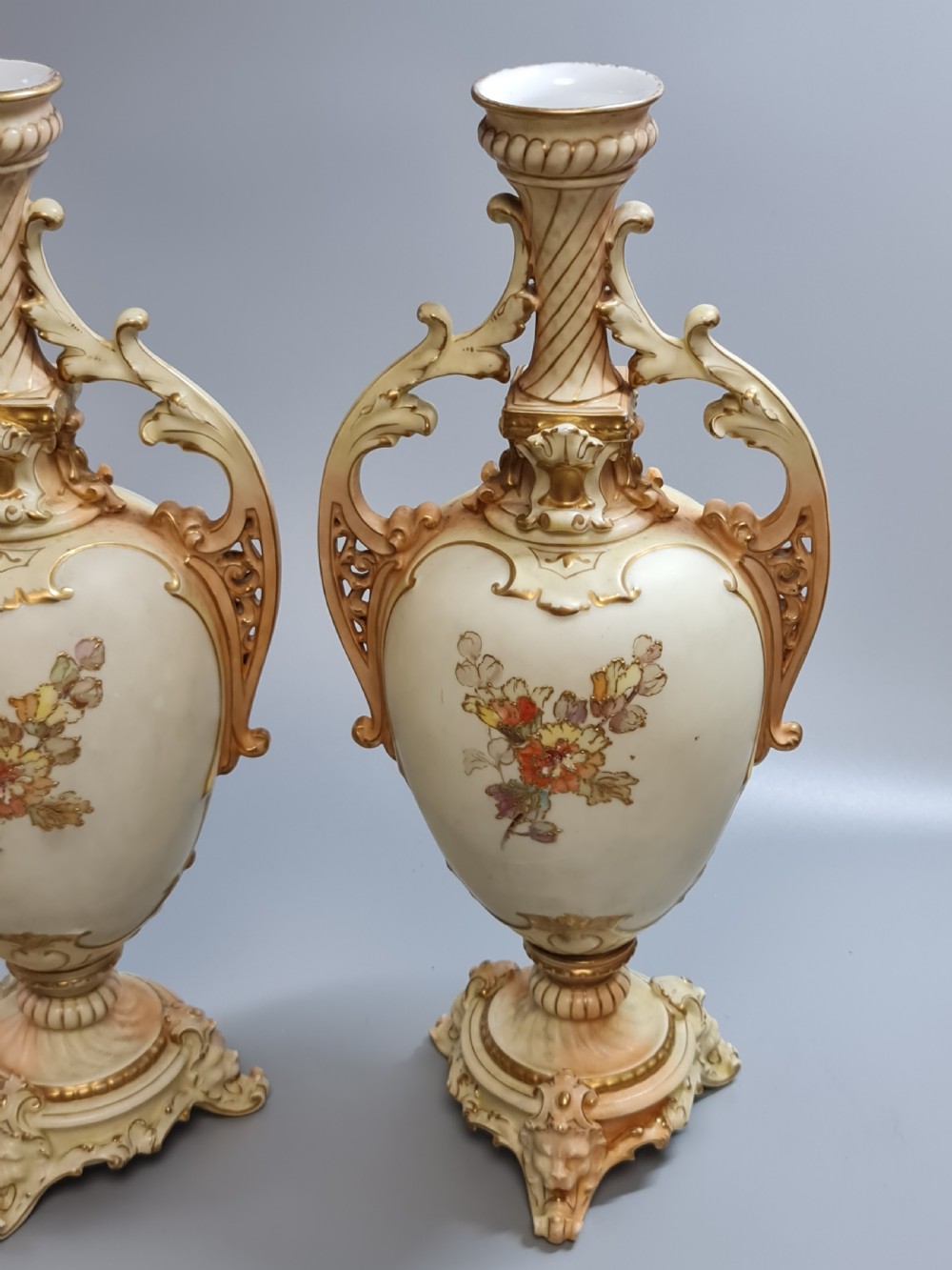 Beautiful Large (45cm) 19thc Pair of Tube Lined Continental Vases View XI