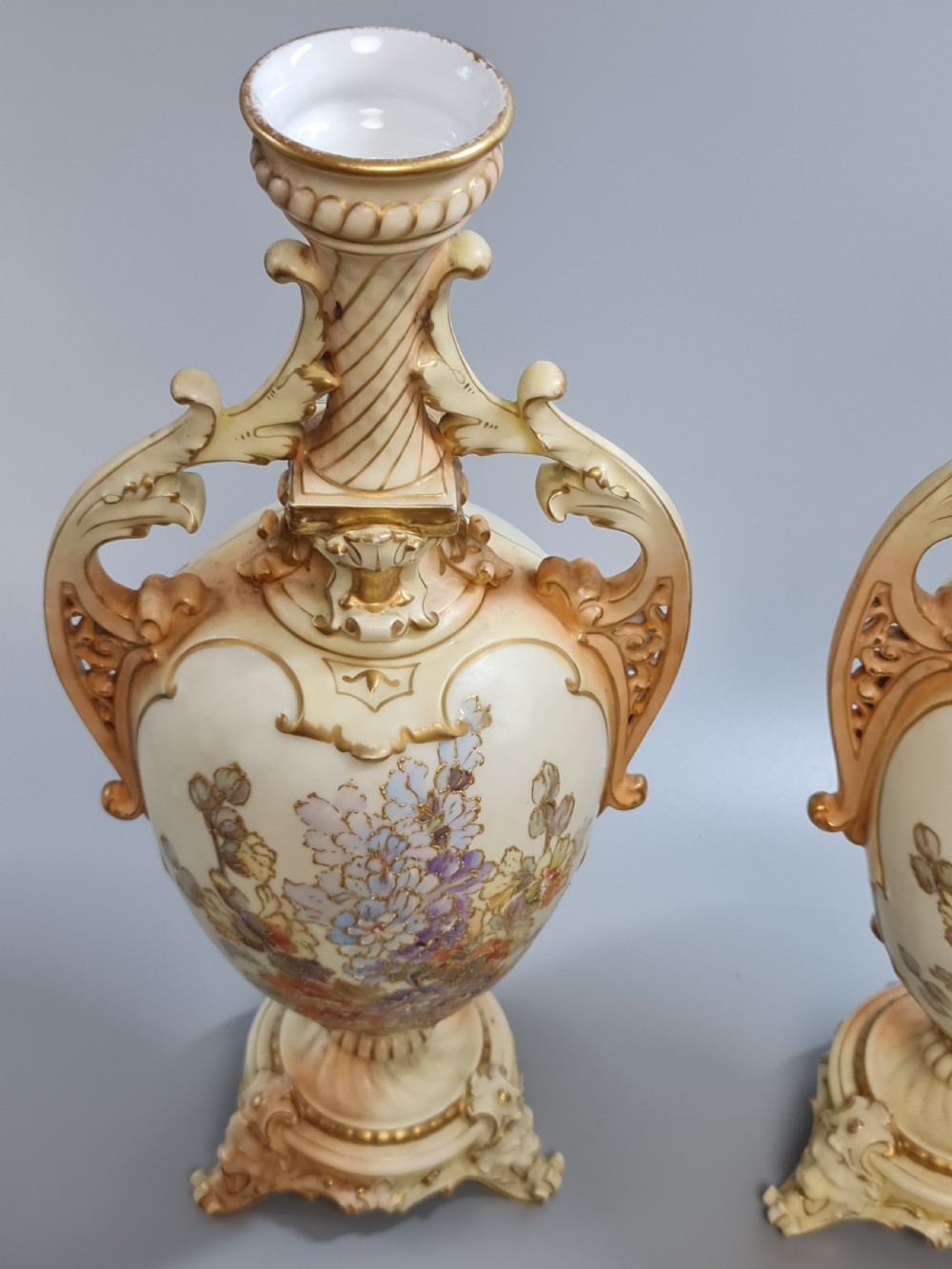Beautiful Large (45cm) 19thc Pair of Tube Lined Continental Vases View XVI