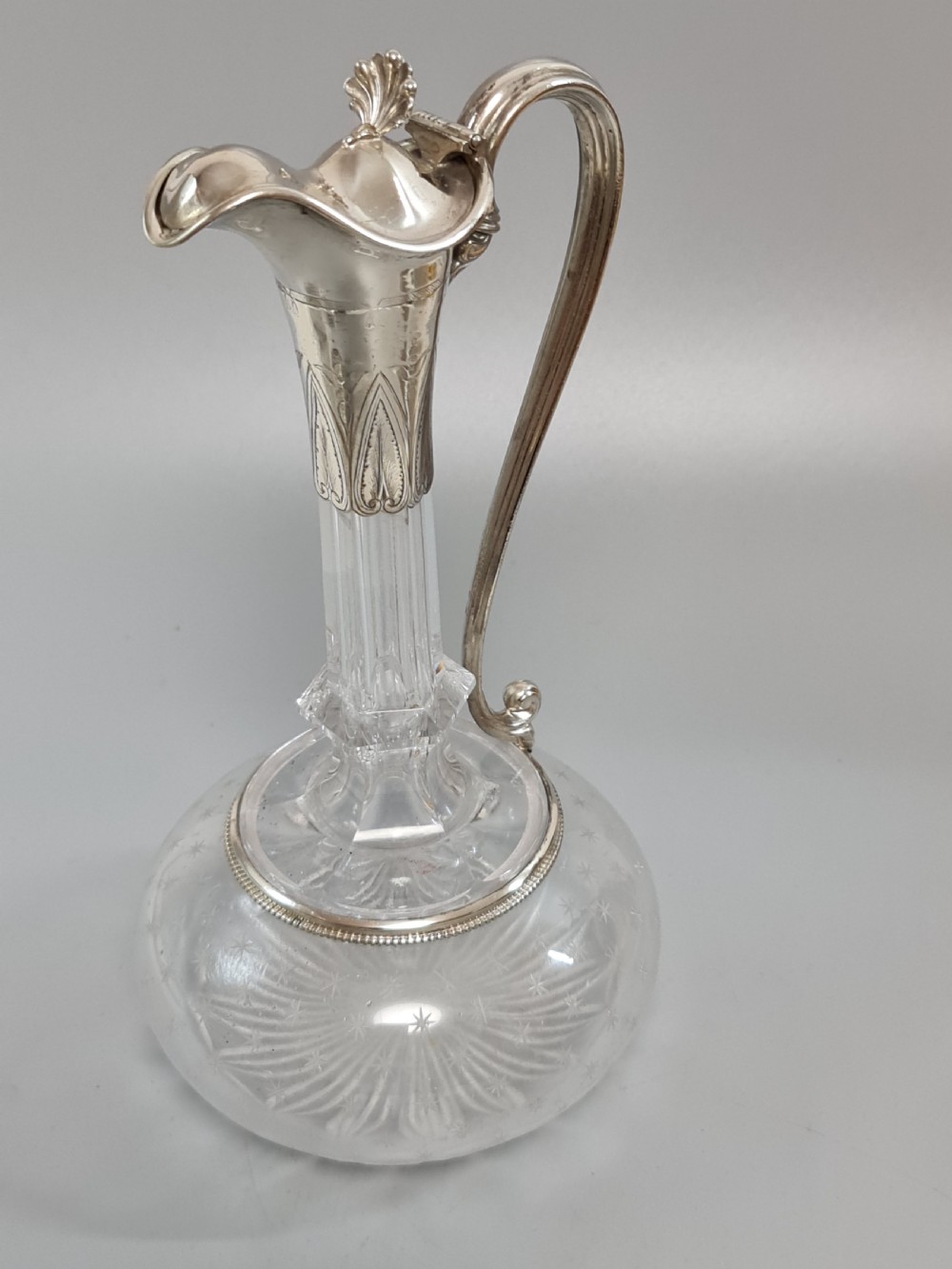 Stunning Quality 19th Century SP & Cut Glass Claret Jug View IV