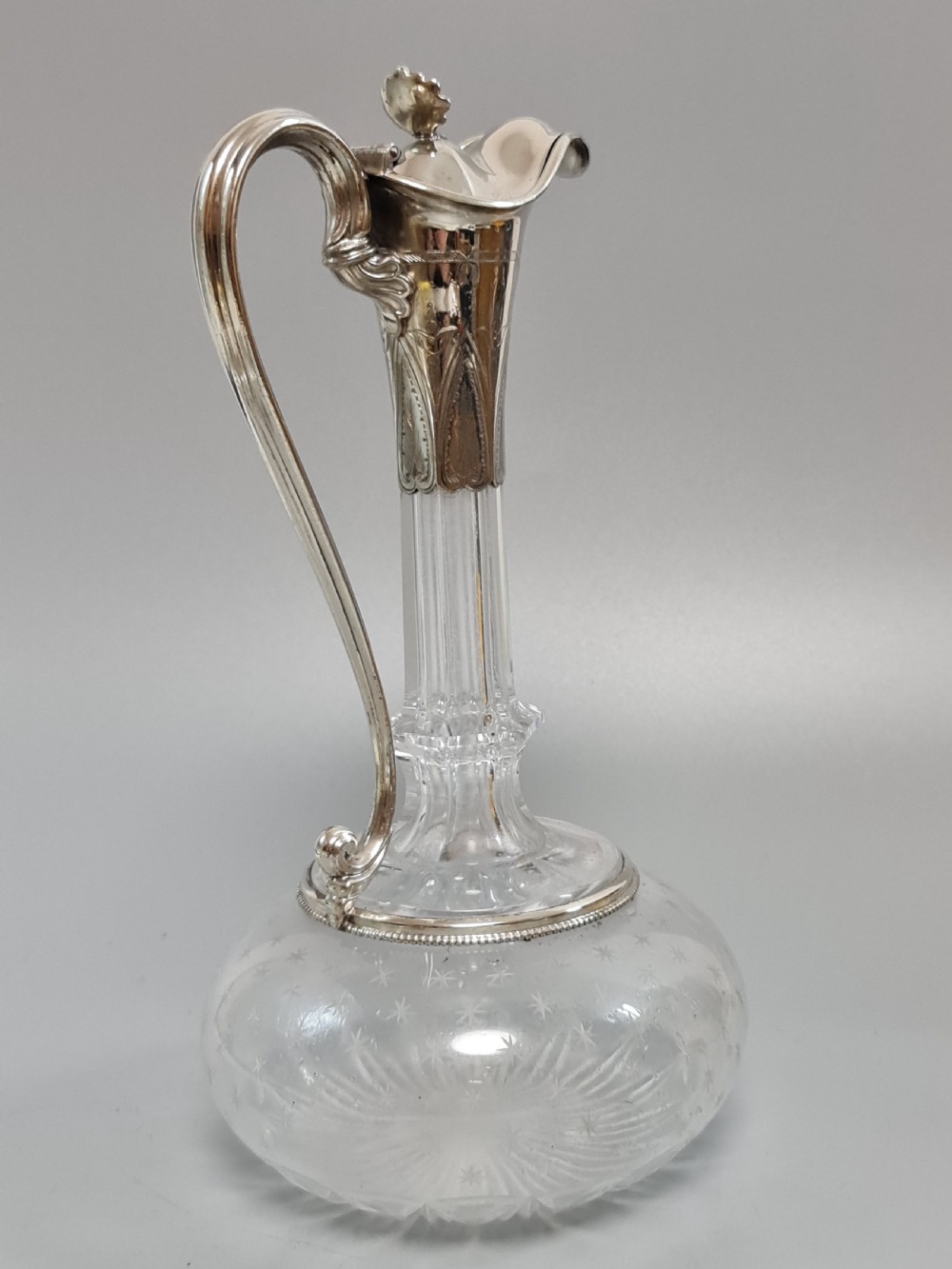 Stunning Quality 19th Century SP & Cut Glass Claret Jug View VI