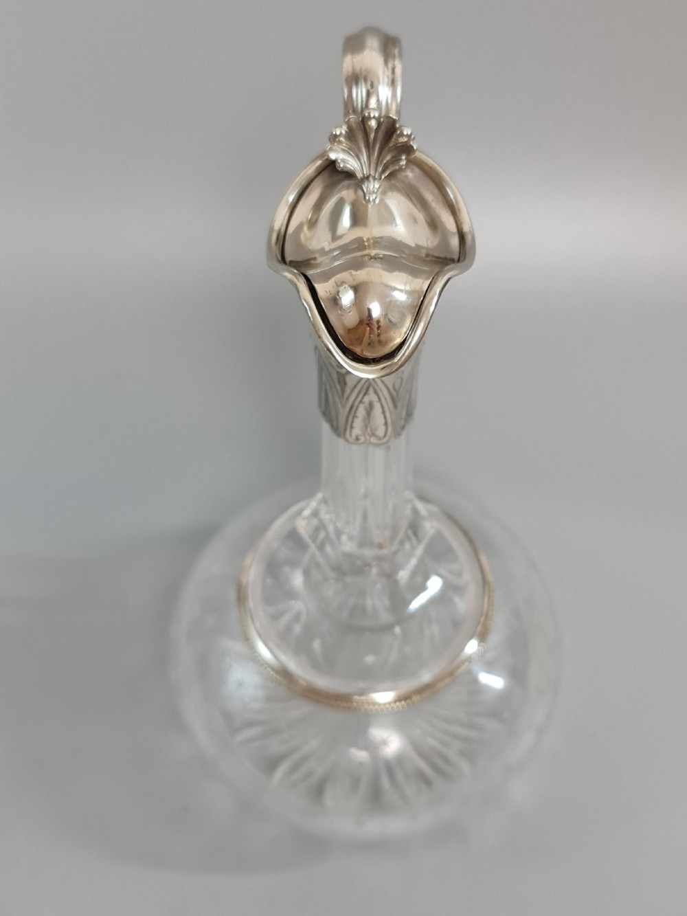Stunning Quality 19th Century SP & Cut Glass Claret Jug View XIII