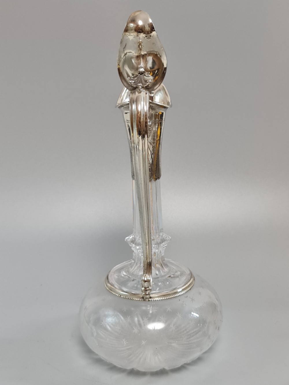 Stunning Quality 19th Century SP & Cut Glass Claret Jug View XIV