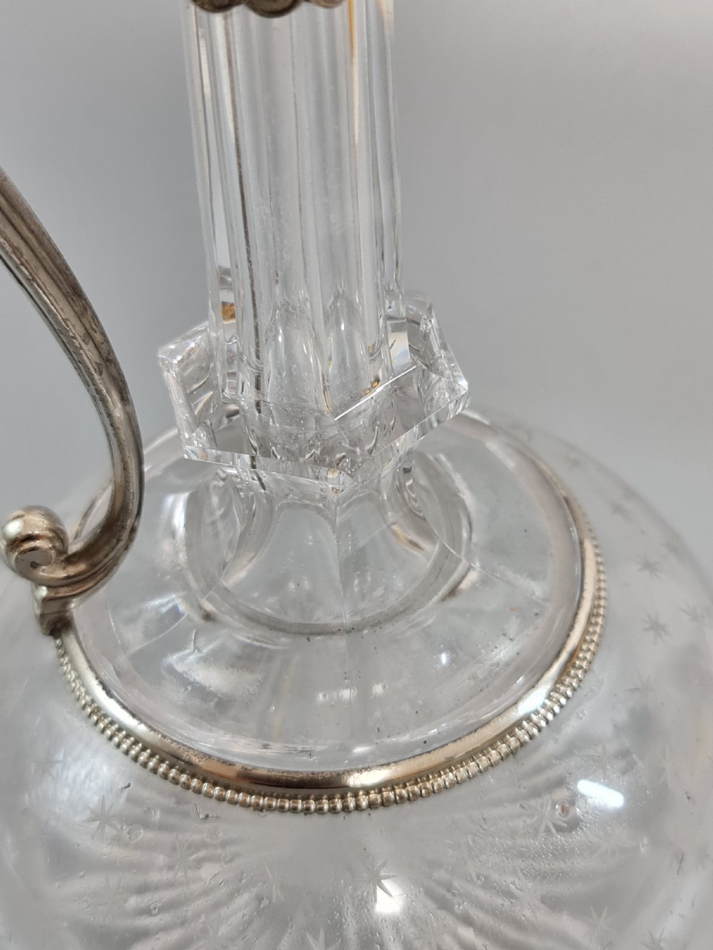 Stunning Quality 19th Century SP & Cut Glass Claret Jug View XVIII