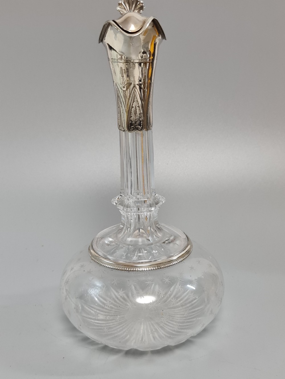 Stunning Quality 19th Century SP & Cut Glass Claret Jug View XIX